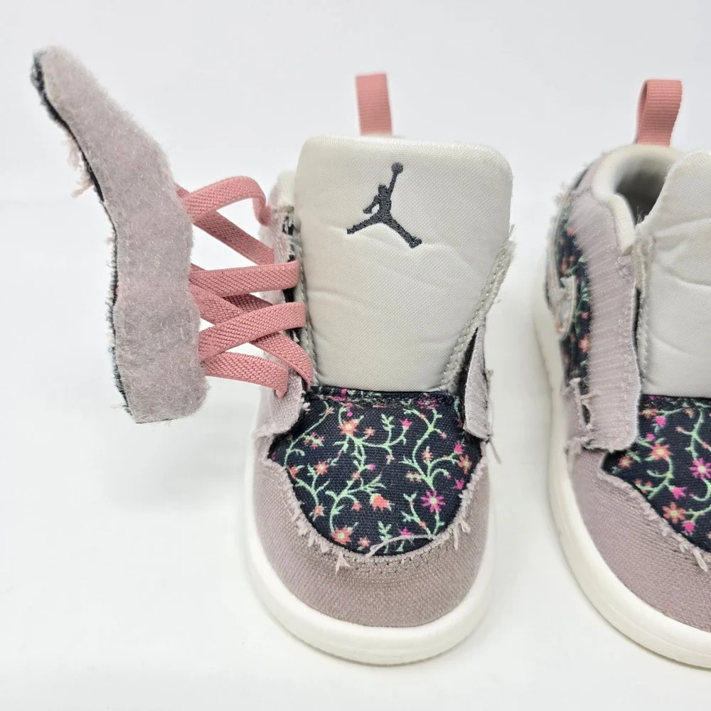 Nike Air Jordan 1 Retro Low ALT SE Floral Pink Velcro FJ3450-001 Toddler 7C - Picture 12 of 16